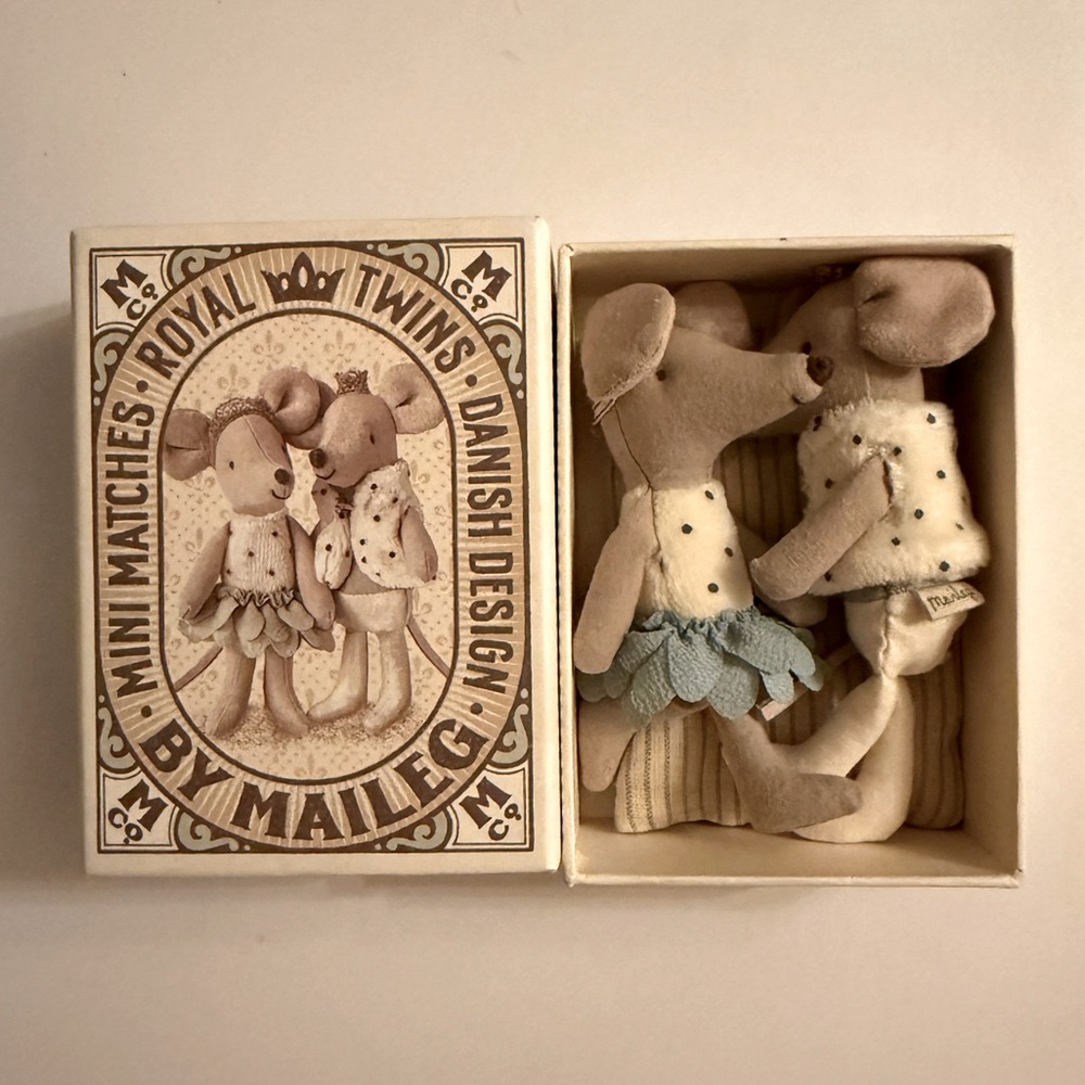 Retired Maileg Royal Twins Mice, Little sister and brother in Box​